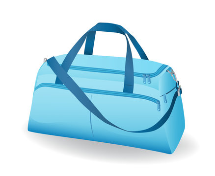 Blue Sport Bag For Sportswear And Equipment Icon Isolated