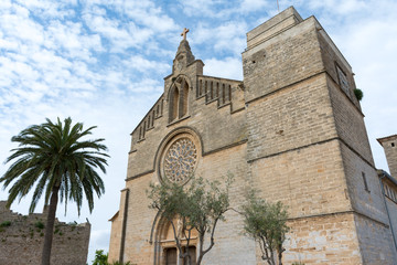 The building of the Catholic Church in Alcudia in Mallorca