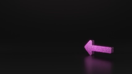 science glitter symbol of long arrow left icon 3D rendering