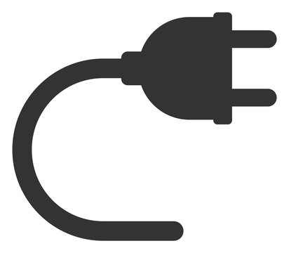 Vector Electrical Cord Flat Icon. Vector Pictogram Style Is A Flat Symbol Electrical Cord Icon On A White Background.