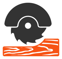 Vector circular wood cutter flat icon. Vector pictograph style is a flat symbol circular wood cutter icon on a white background.