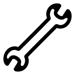 Vector spanner flat icon. Vector pictograph style is a flat symbol spanner icon on a white background.