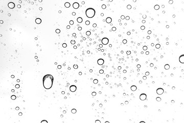 Rain drops on window glasses surface Natural Pattern of raindrops. Natural pattern of raindrops on white background for your design.
