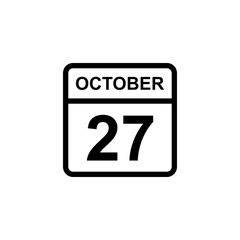 calendar - October 27 icon illustration isolated vector sign symbol