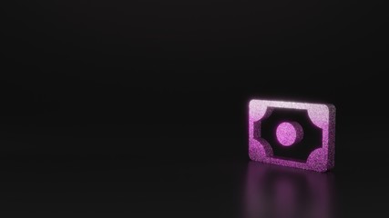 science glitter symbol of money  icon 3D rendering