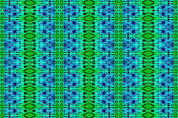 Textured African fabric, green and blue colors