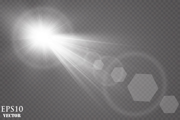 Sunlight on a transparent background. 