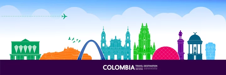 Fototapeten Colombia travel destination grand vector illustration. © Creative_Bringer