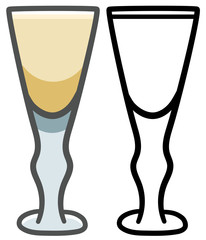Sherry glass in colored and line versions