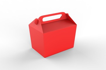 Realistic take away food box mock up set isolated on white background 3d render illustration.