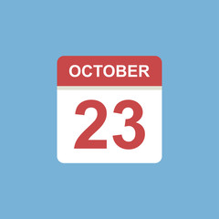 calendar - October 23 icon illustration isolated vector sign symbol