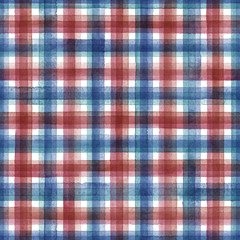 Watercolor stripe plaid seamless pattern. Colorful stripes background