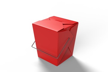 Blank Leak proof White Noodle Box For Branding. 3d render illustration.