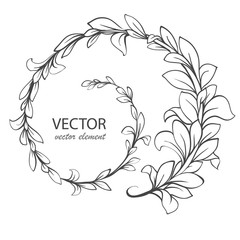 Fototapeta premium Decorative ornament with leaves. Vector decorative branch.