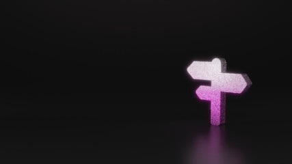 science glitter symbol of pointer icon 3D rendering