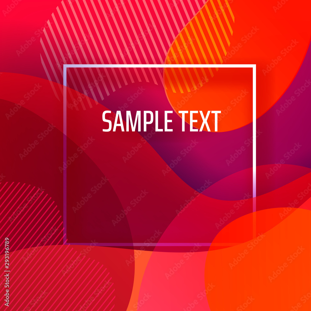 Leinwandbilder White frame with colorful abstract geometric background. Eps10 vector design template with sample text