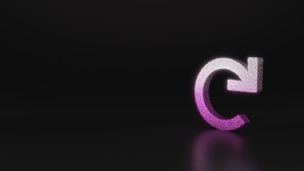 science glitter symbol of redo icon 3D rendering