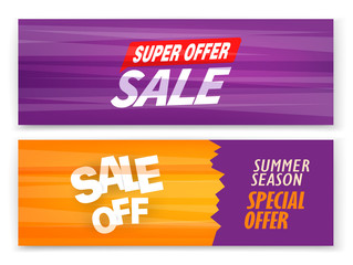 Season discount vector advertising banners set