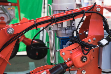 Detail of an agricultural machine close up