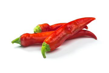 Red chili pepper isolated on a white background. Healthy food. Fresh vegetables.