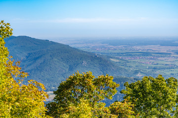 Orschwiller, France - 09 19 2019: View around the castle of Haut-Koenigsbourg