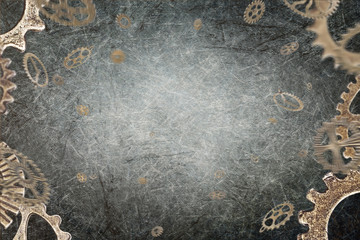 steampunk grunge backdrop grey