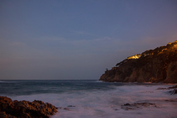 natural landscape of sea rocks and sand