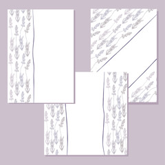 Elegant card with lavender flowers . The lavender frame and text. Lavender border for your text presentation. Vector illustration.