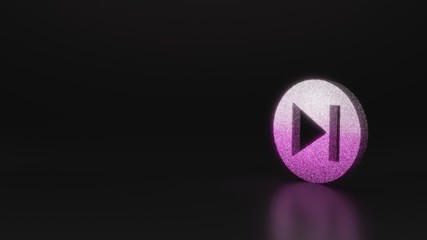 science glitter symbol of skip icon 3D rendering