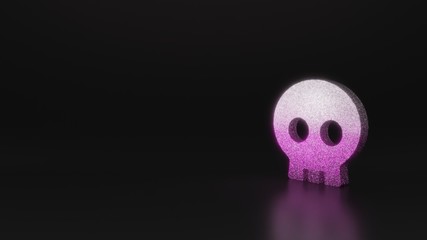 science glitter symbol of skull icon 3D rendering