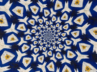 Colorful digital graphic kaleidoscope symmetry mandala style in laser light trial pattern, Tie Dye , spiderweb art abstract background for art projects, banner, business,   card, 3D, template