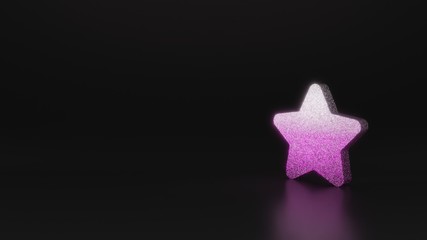 science glitter symbol of star icon 3D rendering