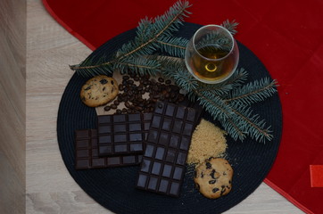 Chocolate, sugar, needles, shot, Christmas