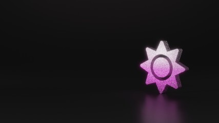 science glitter symbol of sun icon 3D rendering