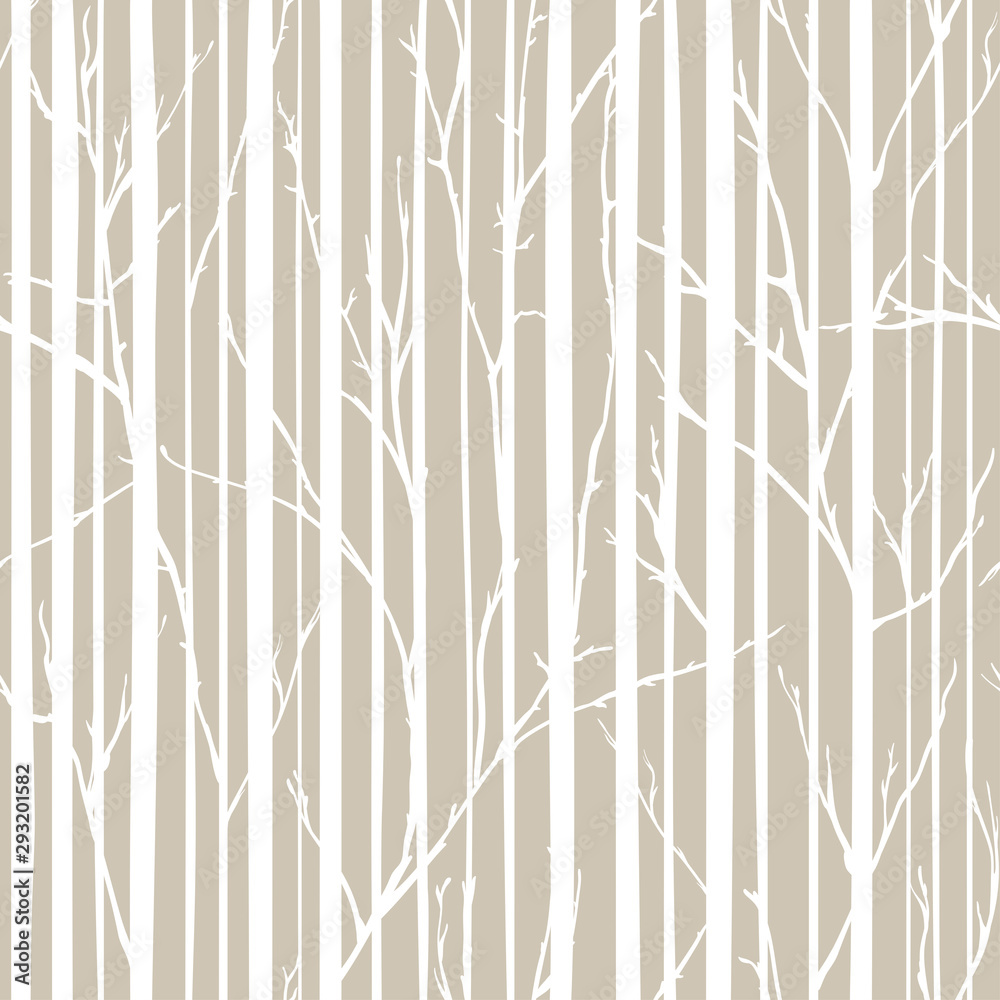 Wall mural branches of trees intertwine. seamless pattern natural theme. branches and stripes pattern