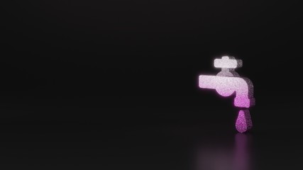 science glitter symbol of tap icon 3D rendering