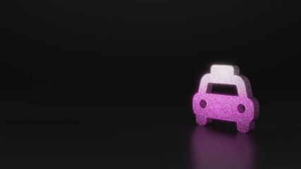 science glitter symbol of taxi icon 3D rendering
