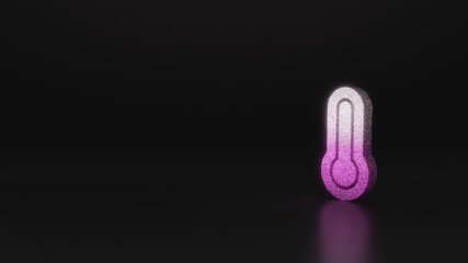 science glitter symbol of thermometer full icon 3D rendering