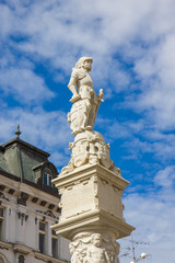 Fototapeta na wymiar Roland fountain sculpture in Bratislava