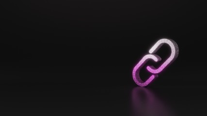 science glitter symbol of unlink icon 3D rendering