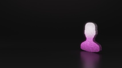 science glitter symbol of user icon 3D rendering