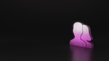 science glitter symbol of users  icon 3D rendering