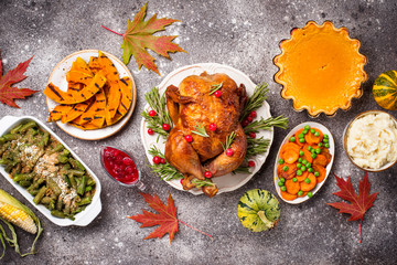 Thanksgiving Day traditional festive dinner