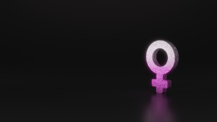 science glitter symbol of Venus icon 3D rendering