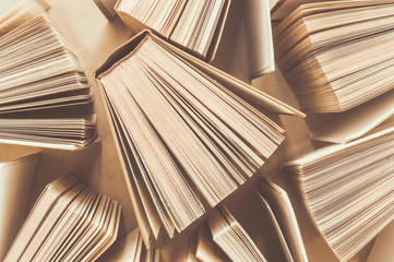 Obraz premium Collection open books. Education background. Top view