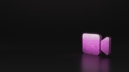 science glitter symbol of video icon 3D rendering