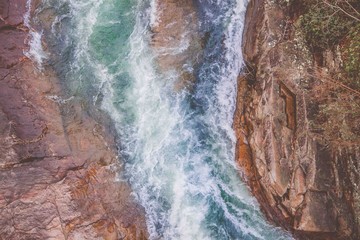 mountain rocky river in the forest