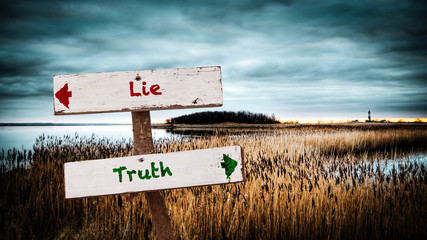 Street Sign to Truth versus Lie