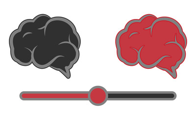 brain icons on vector