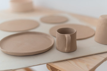 Clay pottery workshop, the process of making ceramic crockery